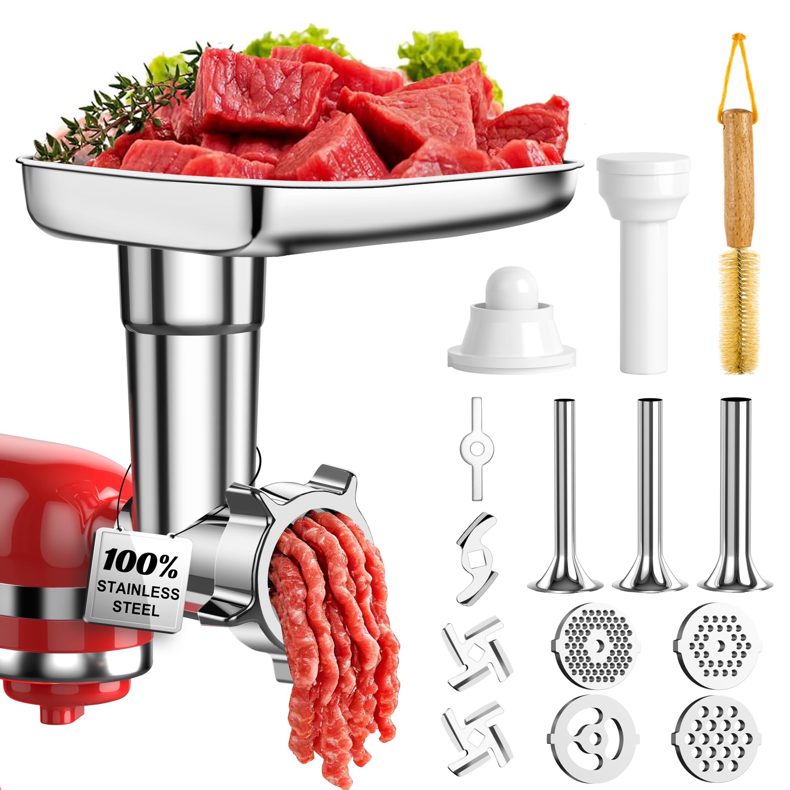 Amazon.com: 100% Polished Stainless Steel Meat Grinder Attachment